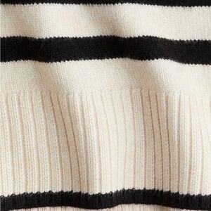 Striped Black and Cream Women's Sweater